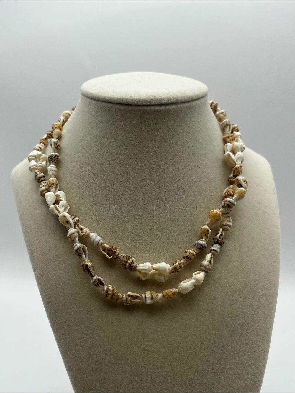 Long Vintage Seashell Necklace Wrap Coastal Beach Boho Jewelry